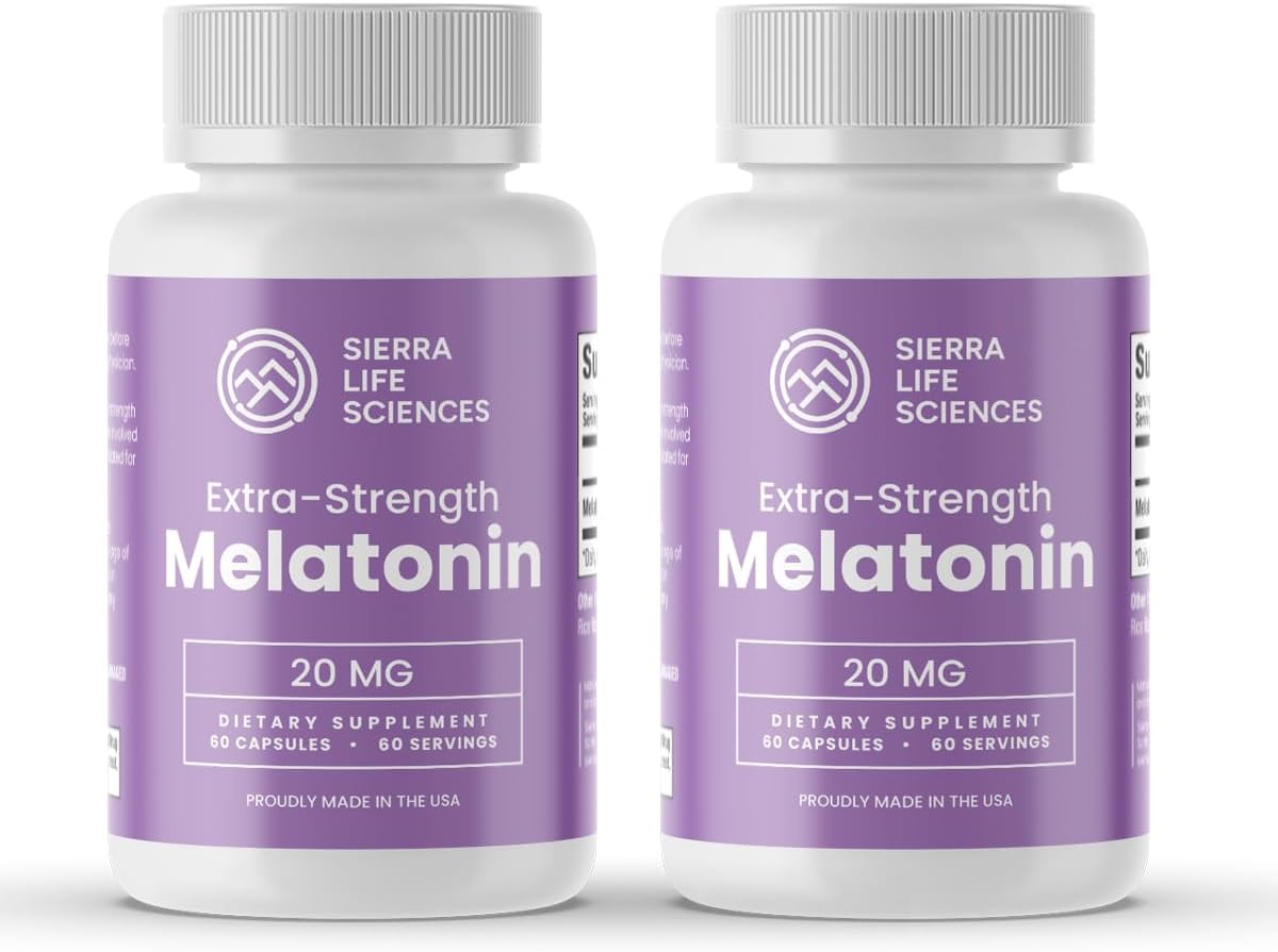 20 mg High Dosage Melatonin in Easy-to-Swallow Capsules - 120 Servings