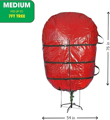 Miniatura 5 de ProPik Bolsa de almacenamiento vertical para árbol de Navidad se adapta a árbol de Navidad de 75 pies polietileno resistente bolsa impermeable para