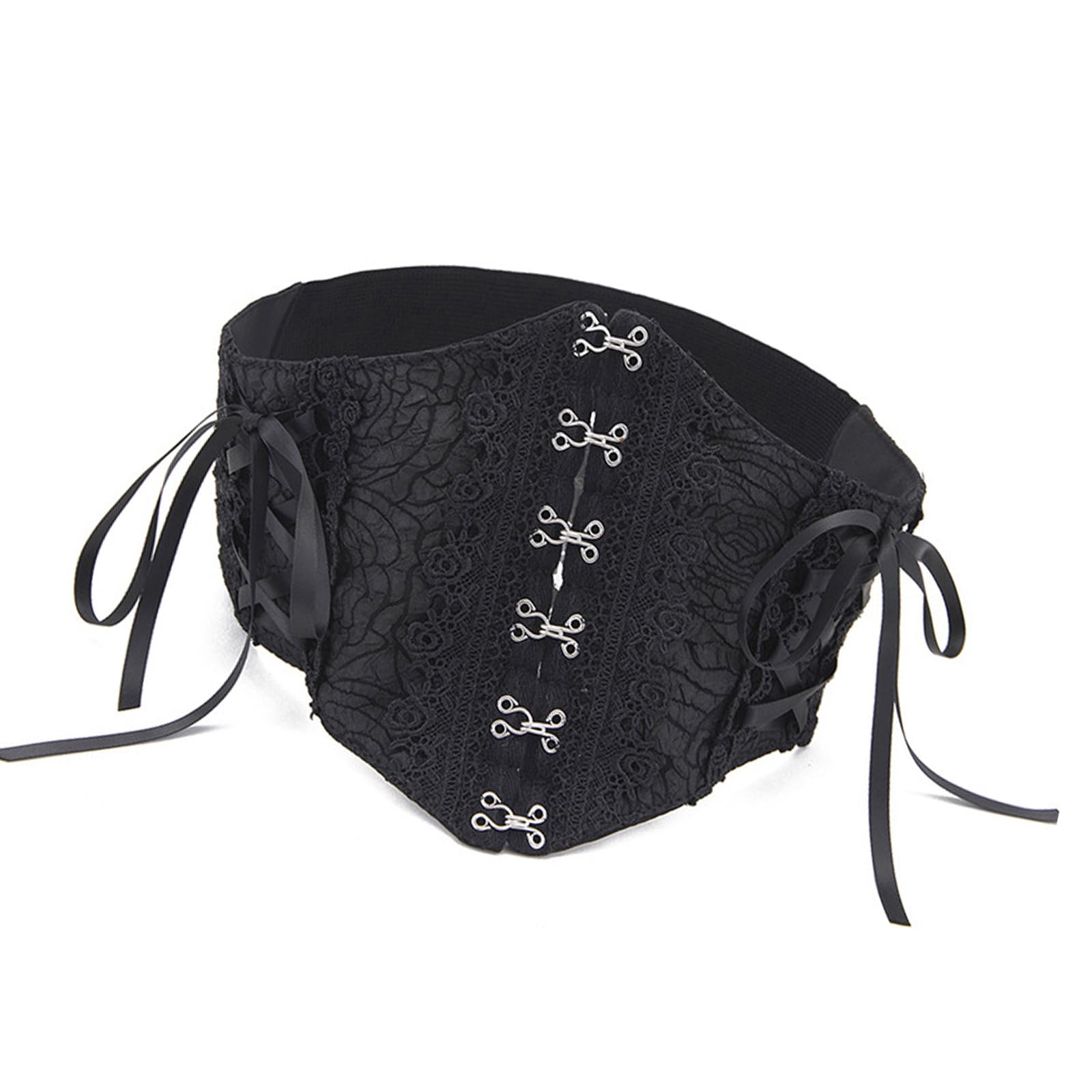 ZEPFJHE Comfortable Lace Waist Cincher Corset Belt For Women Ladies Body Shaper Adjustable Slimming Strap Retro Trainer Black