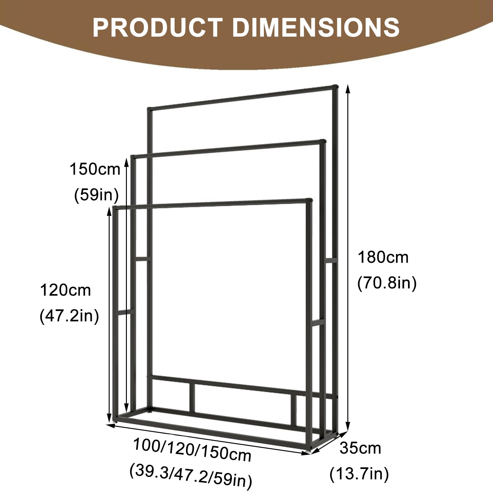 Toallero independiente para toallas de baño de gran tamaño, soporte de metal resistente con diseño elegante, organizador de baño