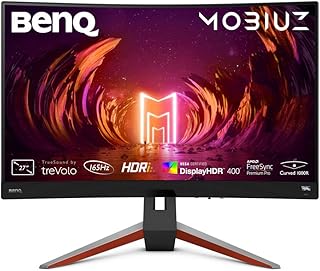 BenQ MOBIUZ EX2710R Curved Gaming Monitor (27 inch, 1440P, 165 Hz, 1ms, HDR 400, FreeSync Premium Pro, remote control, 144 Hz compatible)
