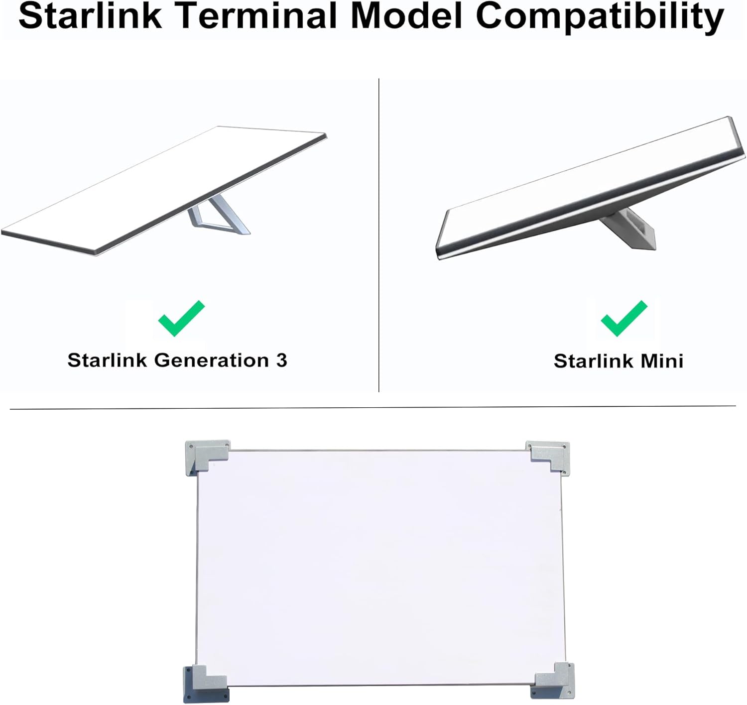 EEZ RV Products Starlink RV roof Permanent Mount for Gen 3 and Mini Roam/in Motion Bracket kit