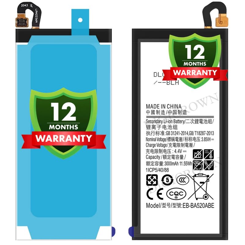 Image of Original EB-BA520ABE Battery Compatible for Samsung Galaxy A5 (2017) (SM-A520F) - (3000mAh) - 1 Year Warranty DF7