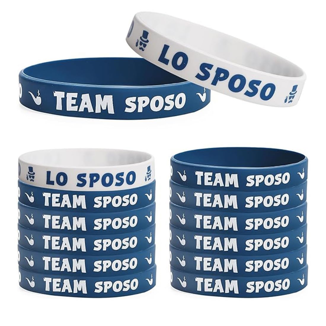 12 Pz Braccialetti Silicone Uomo, Addio al Celibato Gadget, Futuro Sposo Confezione, Groom To Be Bracciale Silicone, Celibato Sposo Groom To Be Uomo Blu per Festa Matrimonio Nozze Fidanzamento
