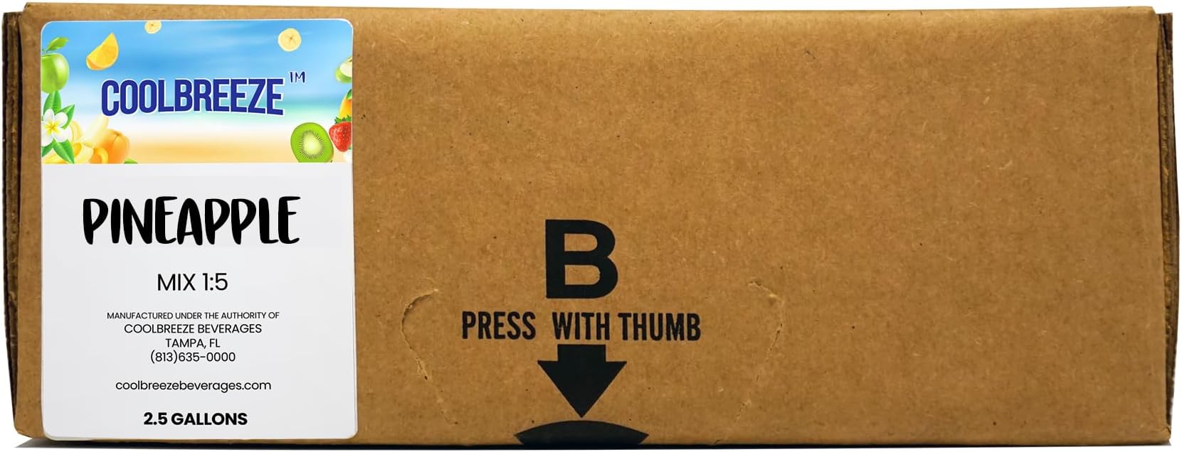 Coolbreeze Beverages Pineapple Juice Concentrate – 2.5 Gallon Bag in Box (BIB) – Ready to Use, Shelf-Stable – Juice Syrup for Fountain or Foodservice Use