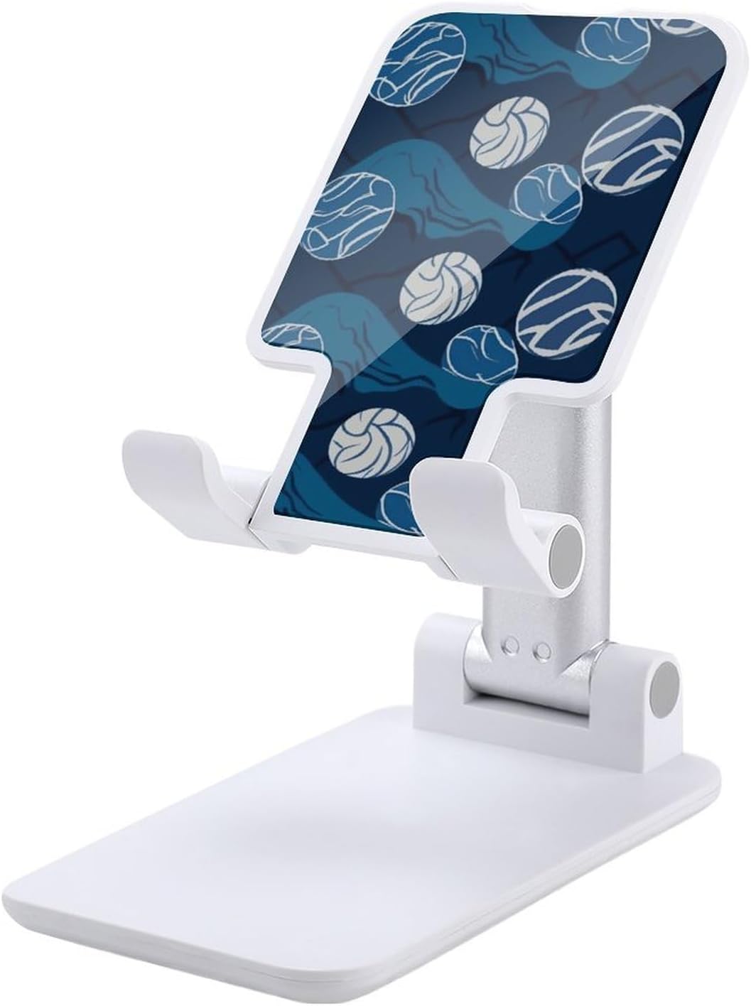 Blue Volleyball Folding Cell Phone Stand, Portable Phone Holder