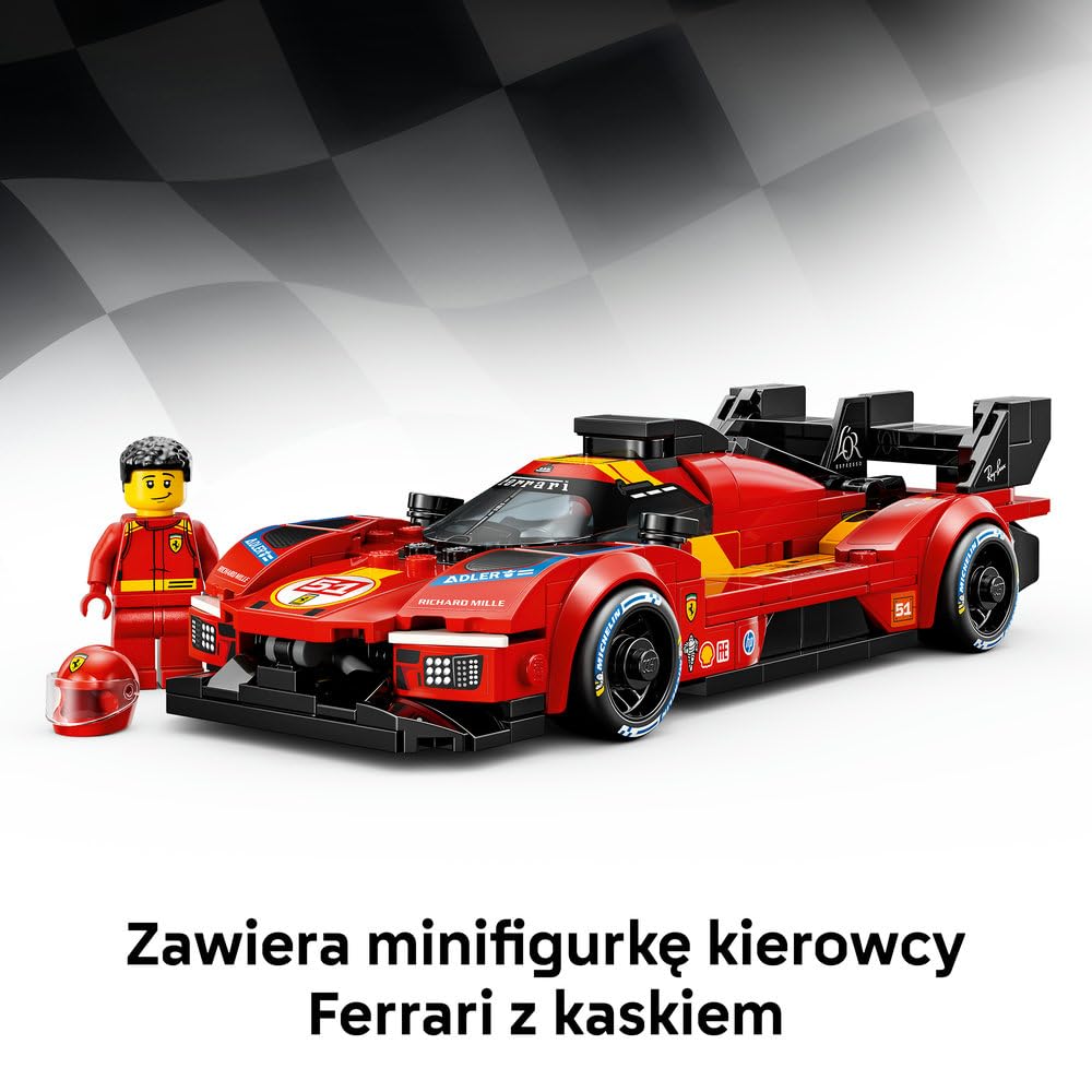 LEGO Speed Champions Ferrari 499P, zabawka konstrukcyjna dla chłopca lub dziewczynki, zestaw z zabawkowym samochodem dla dzieci, pomysł na prezent dla 9-latka 77261