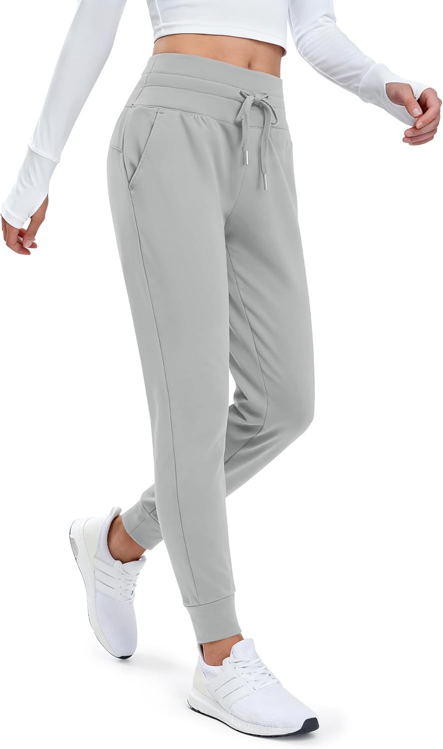 Water-Resistant High-Waisted Women’s Fleece-Lined Joggers