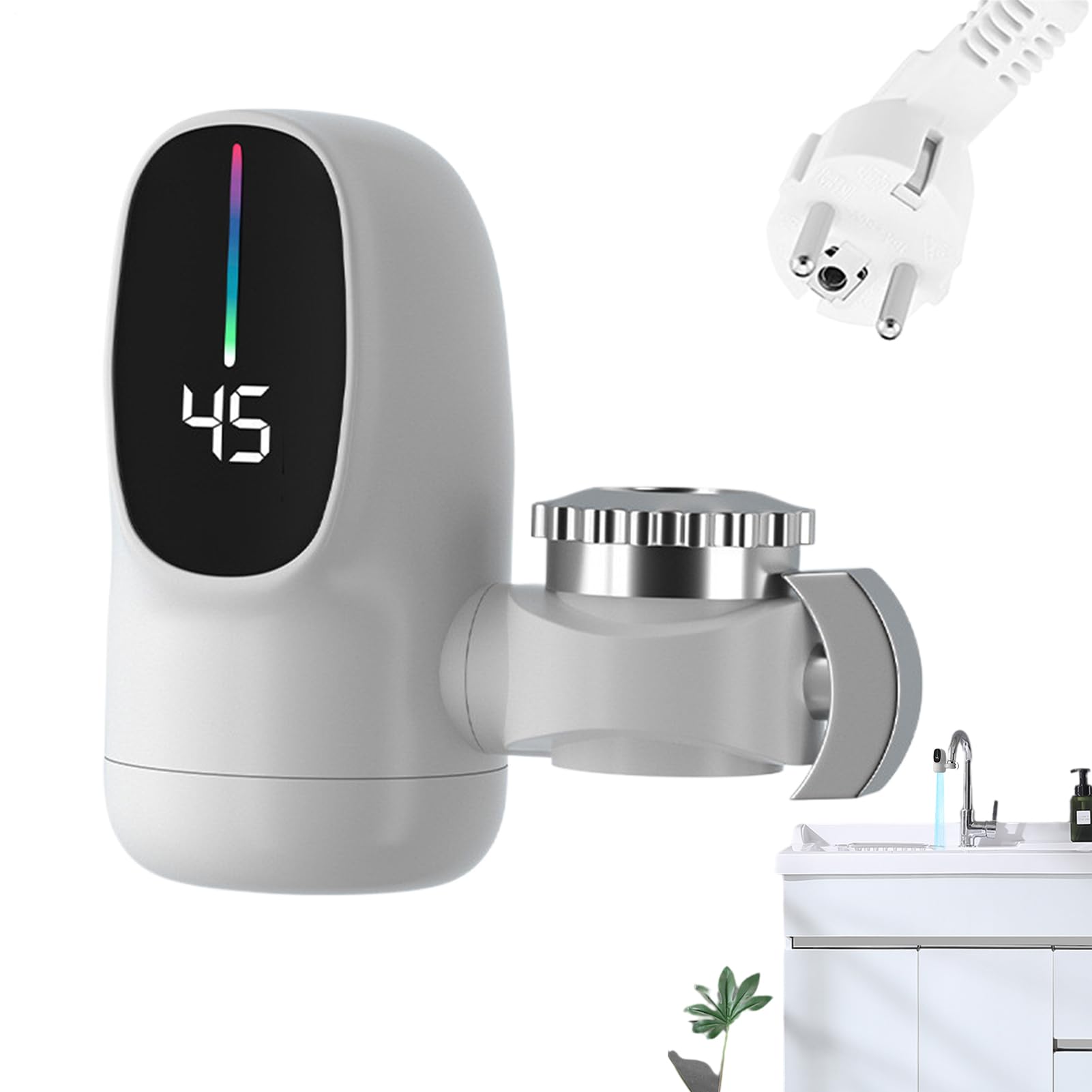 Rubinetto Acqua Calda Istantanea - Scaldacqua Istantaneo Senza Serbatoio con Display Digitale a LED | Accessori Idraulici per Interni Casa Hotel