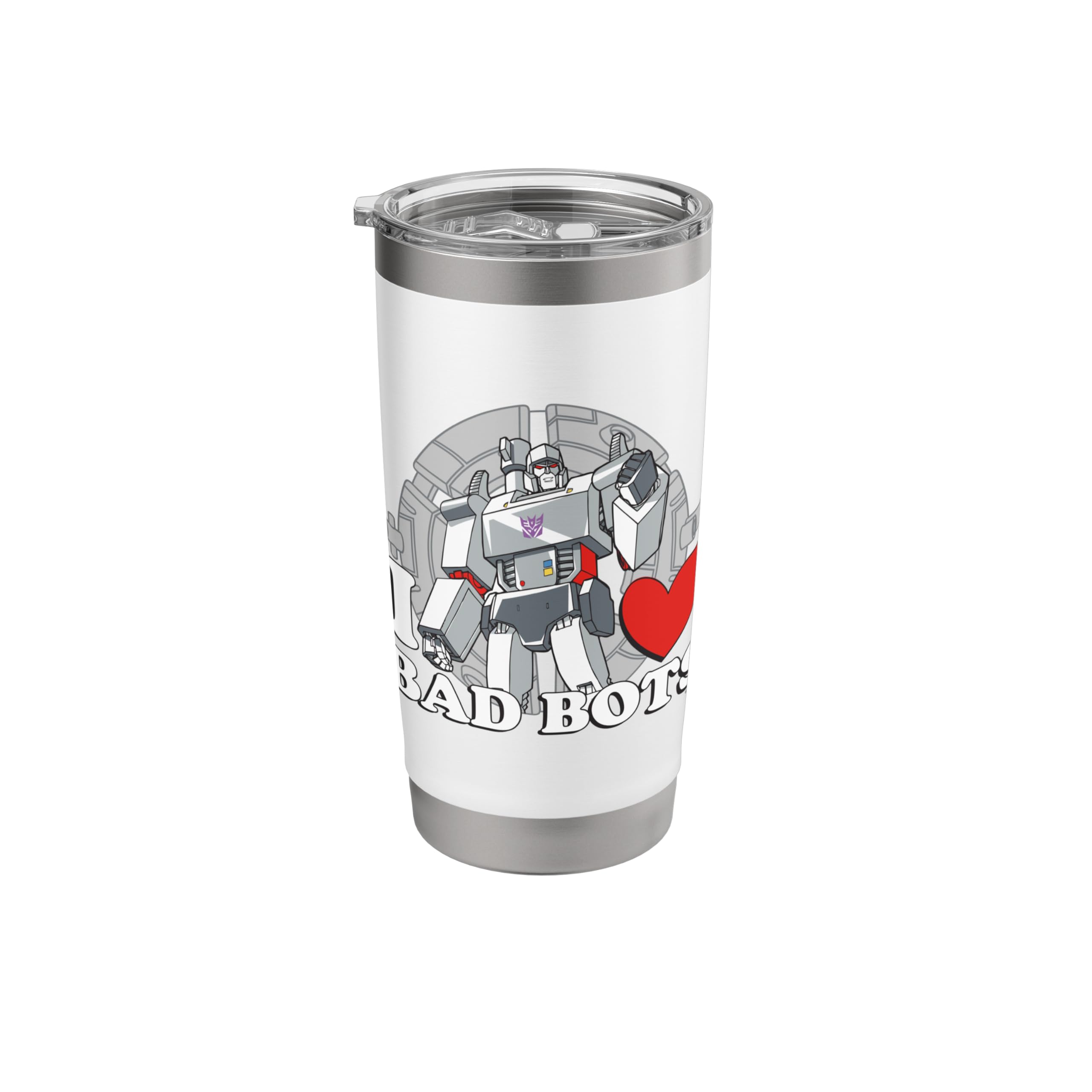 Transformers Valentine's Day Megatron I Heart Bad Bots Stainless Steel Insulated Tumbler
