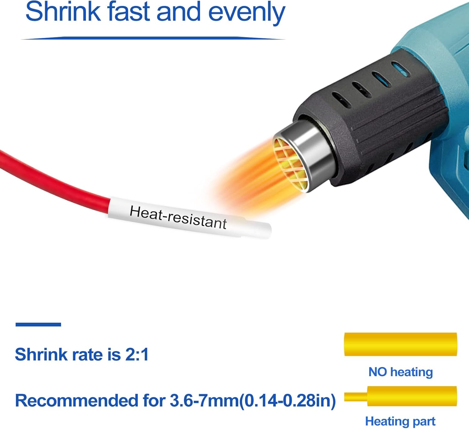 BOYEEZON 2Pack Compatible with Brother Heat Shrink Tube Label Tape HSe-231 HSe-631 Black on White/Yellow 11.7mm x 1.5m Work for PT-D210 PT-D400 PT-E300 PT-E500 PT-P750WVP Printer, 0.46''x 4.92ft - Image 2