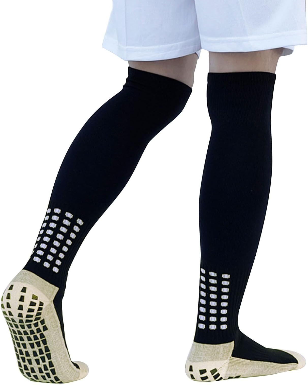 NHCDFAFootball Socks, Grip Socks Football Football Grip Socks, Anti-Slip And Thicken Cushion Football Grip Socks Sport Socks Ankle Length Socks for Badminton Soccer Running Gym & Indoor Training