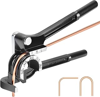Tube Bender - 180 Degree 3 in 1 Pipe Bender Suitable for Bending 1/4" 5/16" 3/8" OD Copper、 Brass、 Aluminum & Thin Steel Pipes - Black