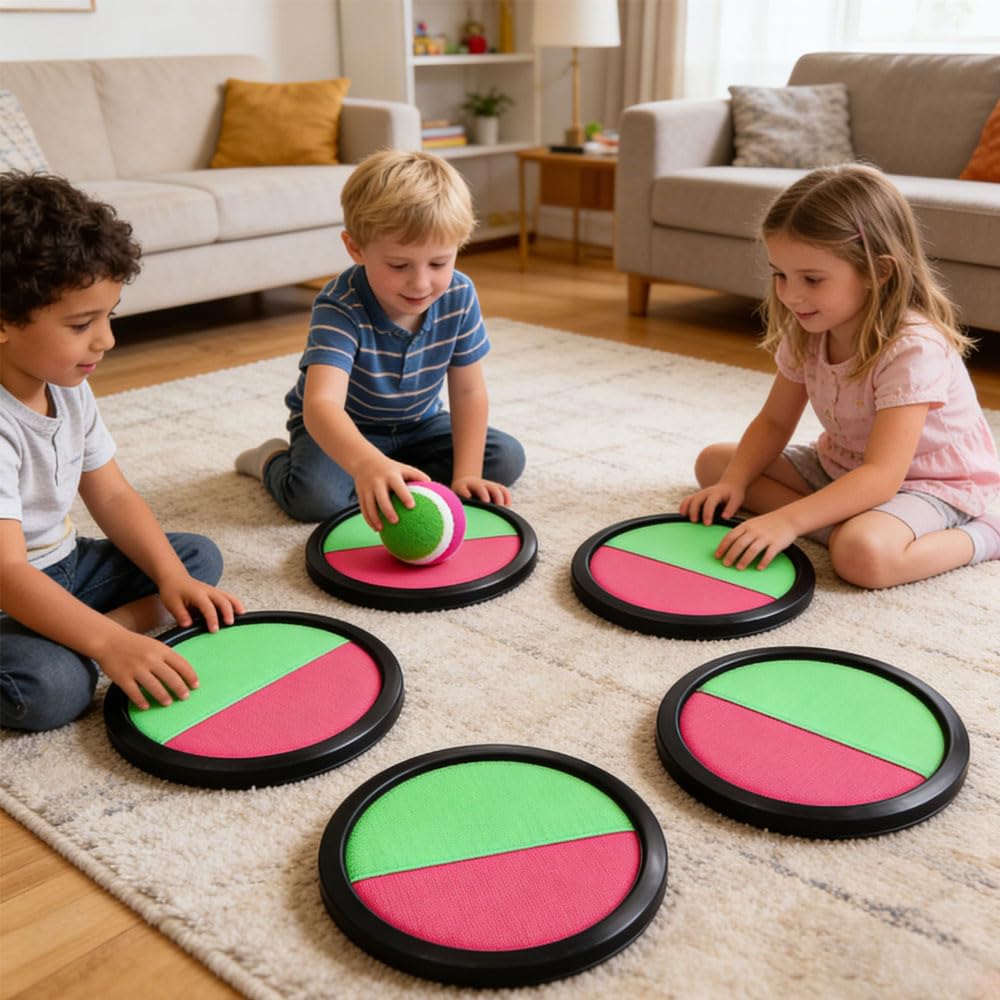 Balle Raquette Scratch Jeux, Jeu Catch Ball and Toss avec 4 Raquettes Scratch, 6 Balles et Sac de Rangement, Jouet d'Extérieur pour Plage, Jardin, Parc, Développe la Coordination Enfants et Adultes Balle Raquette Scratch Jeux, Jeu Catch Ball and Toss avec 4 Raquettes Scratch, 6 Balles et Sac de Rangement, Jouet d'Extérieur pour Plage, Jardin, Parc, Développe la Coordination Enfants et Adultes