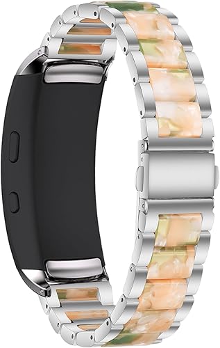Miniatura 2 de Correa de reloj de resina de acero inoxidable compatible con Samsung Gear Fit2 Pro SM-R365Gear Fit2 SM-R360 Smartwatch Correa de metal de repuesto