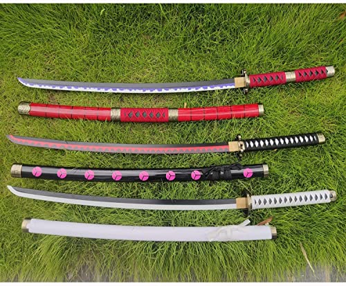 Image of 3pc Set Roronoa Zoro Swords with Display Stand,Kitetsu,Wado Ichimonji,Shusui,Anime Samurai Cosplay Sword,Wooden Blade Katana