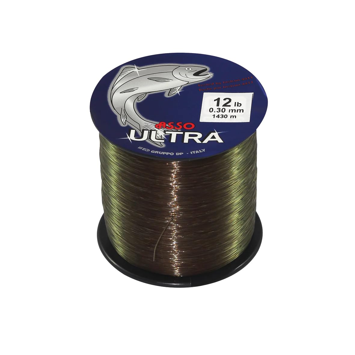 Asso Ultra Monofilament Fishing Line, Nylon, Premium Mainline Spool, Multiple (Brown, 12, Pounds)