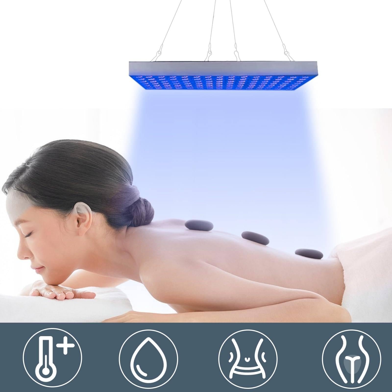 15w/45w Lampa Opalająca Domowa Z Maską Na Oczy I Uchwytem, ​​lampa Opalająca O Pełnym Niebieskim świetle 460nm Z 225 Diodami LED,45W