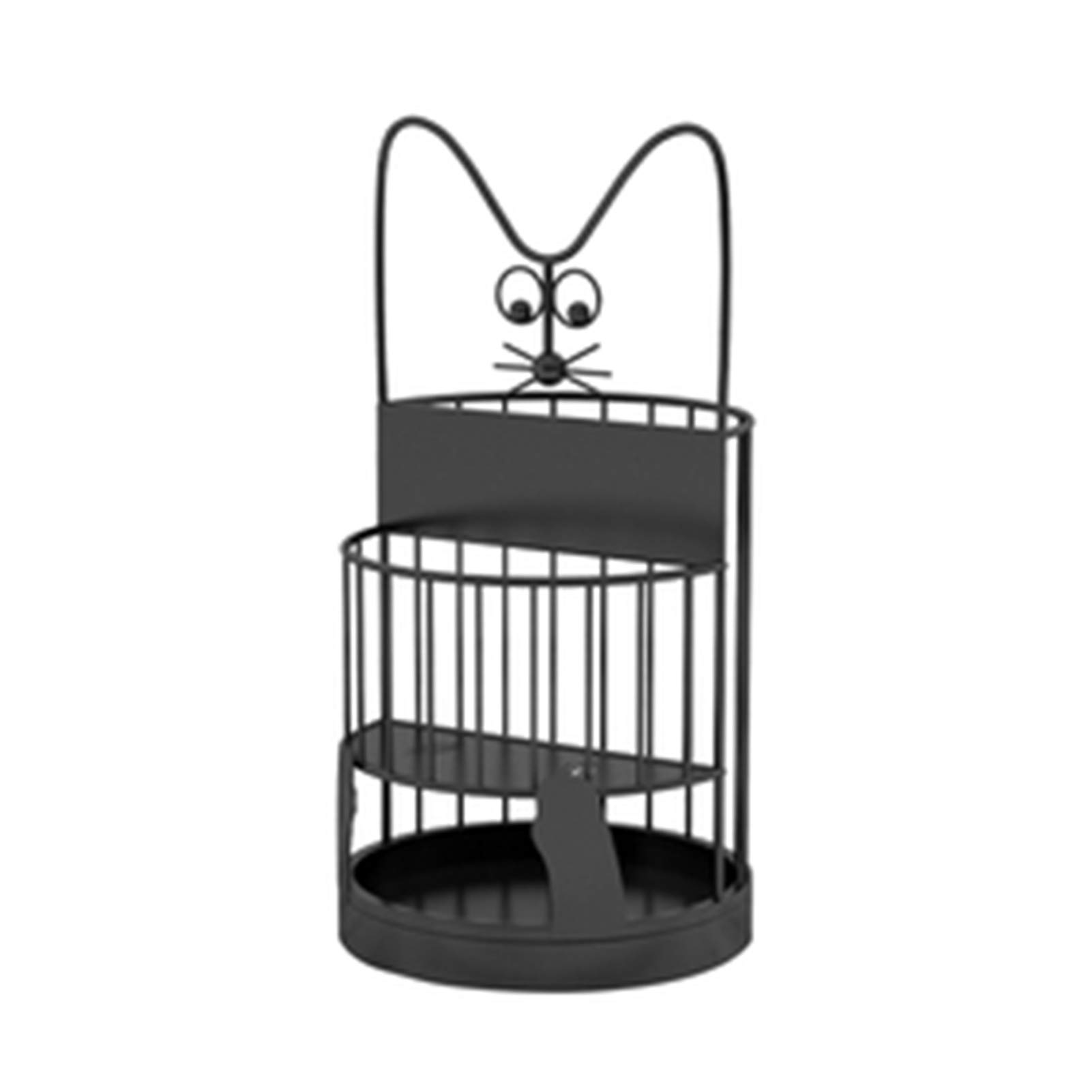 Porte-parapluie en métal durable noir avec bac d'égouttement pour entrée de pépinière