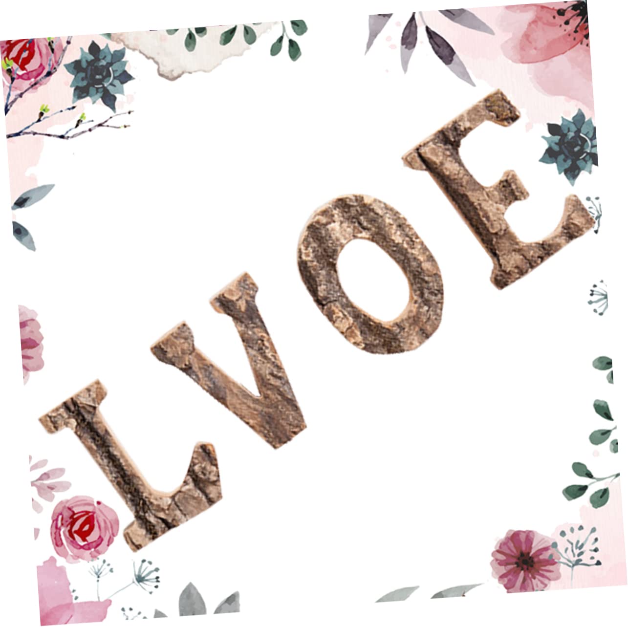 VILLCASE 2 Set Di Lettere in Legno Lettere Inglesi Decorazione Personalizzata Arte Murale Per Decorazioni Di Nozze Di Natale 4 Pezzi * 2