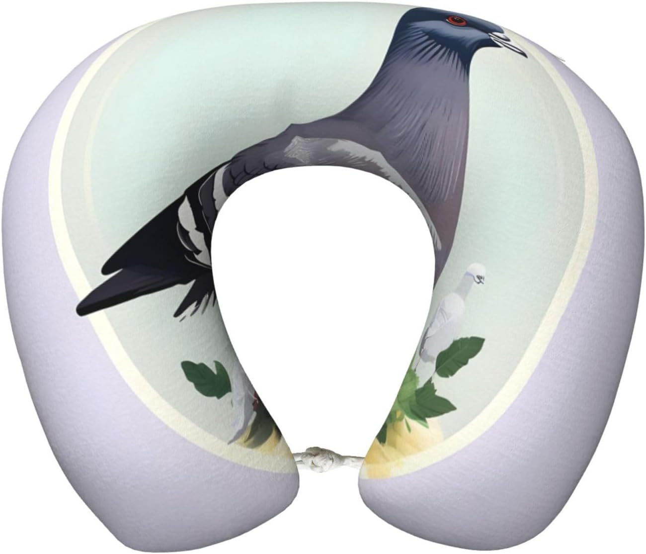 HUIKGIER Grey Pigeon print Print Memory Foam Travel Neck Pillow Flexible Wrap Around Airplane Car Home Office Use