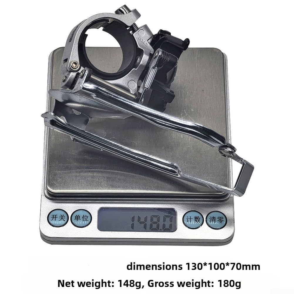 Deragliatore anteriore per mountain bike, 7/8/9 velocità, Dual Pull per corona 22-32-44T, lega di alluminio 31,8/34,9 mm, morsetto nero