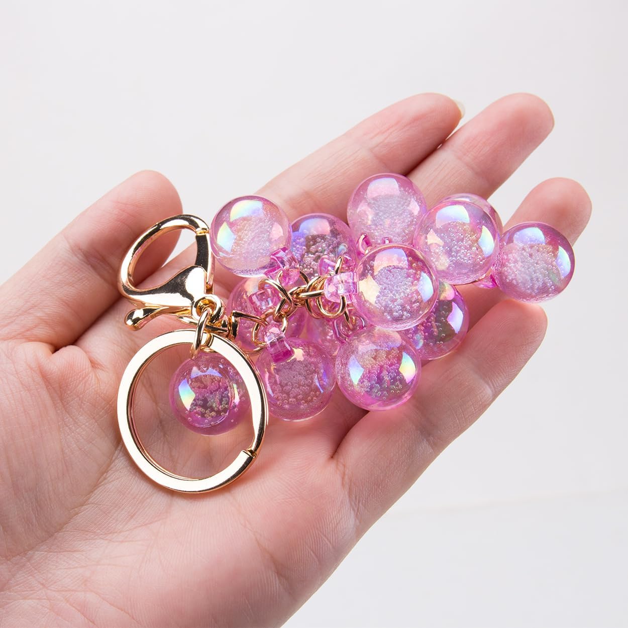 SaiDian 2Pcs Adorable Grape Bag Charm Keychain Cute Keychains for Handbags and Car Decor Fruit Purse Charm Personalizing Accessories - Image 8