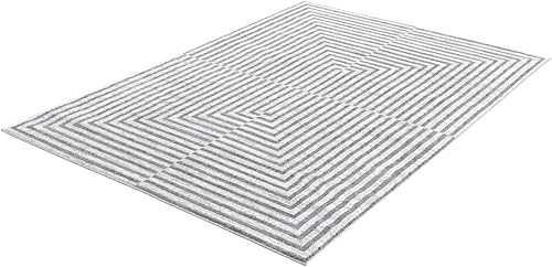 Miniatura 9 de Abani Alfombra de área de 6 x 9 pulgadas, colección Mist, diseño moderno de arte optativo, pelo mediano, hecho en Turquía, resistente a las manchas