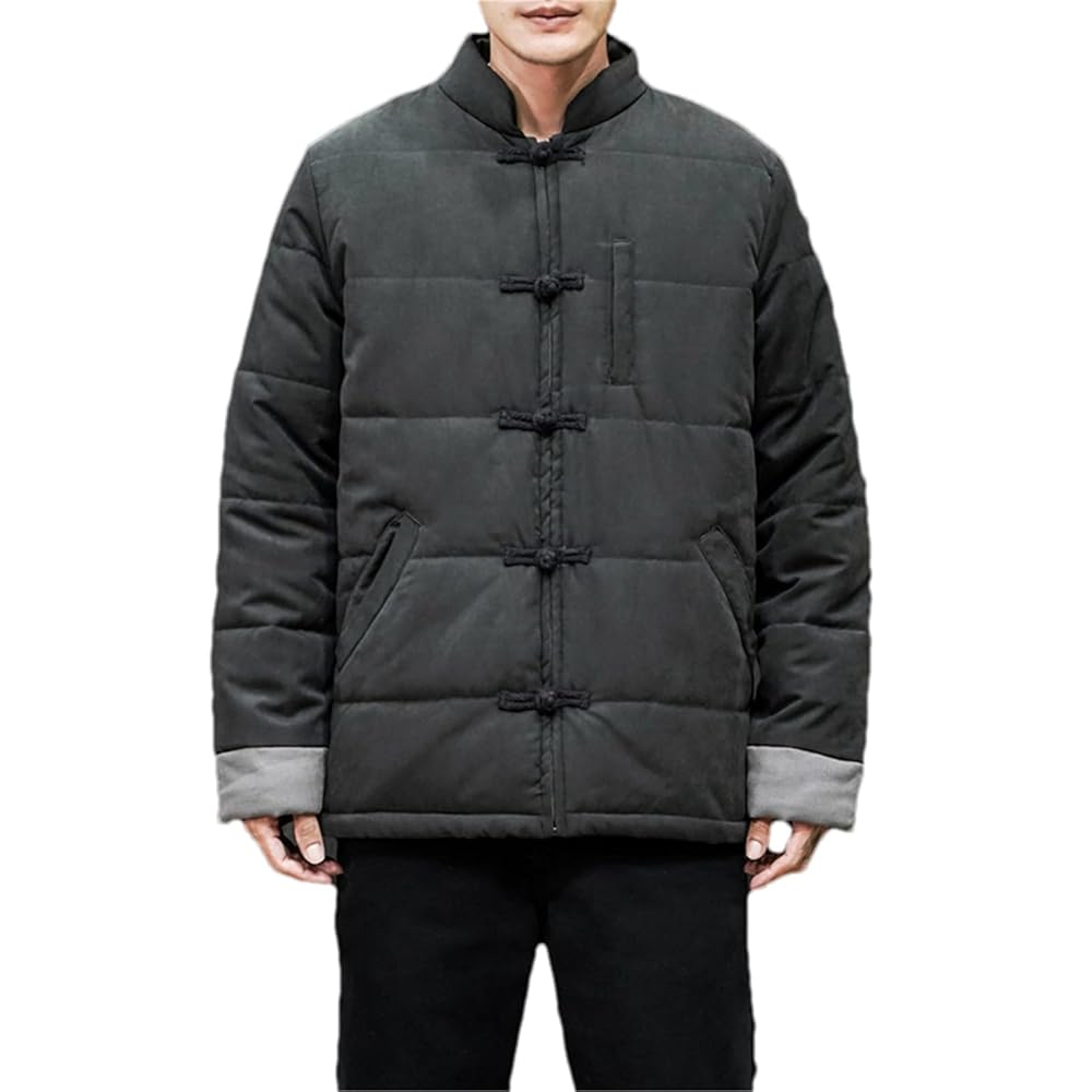 ジャケット・アウター 90's Traditional Black Kung Fu Jacket Traditional Chinese Style Black Jacket Men Print Dragon Tang