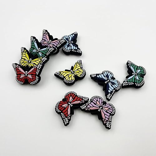 Miniatura 5 de Cuentas focales de silicona con forma de mariposa, cuentas espaciadoras sueltas para hacer joyas, pulseras, llaveros y bolígrafos (10 unidades)