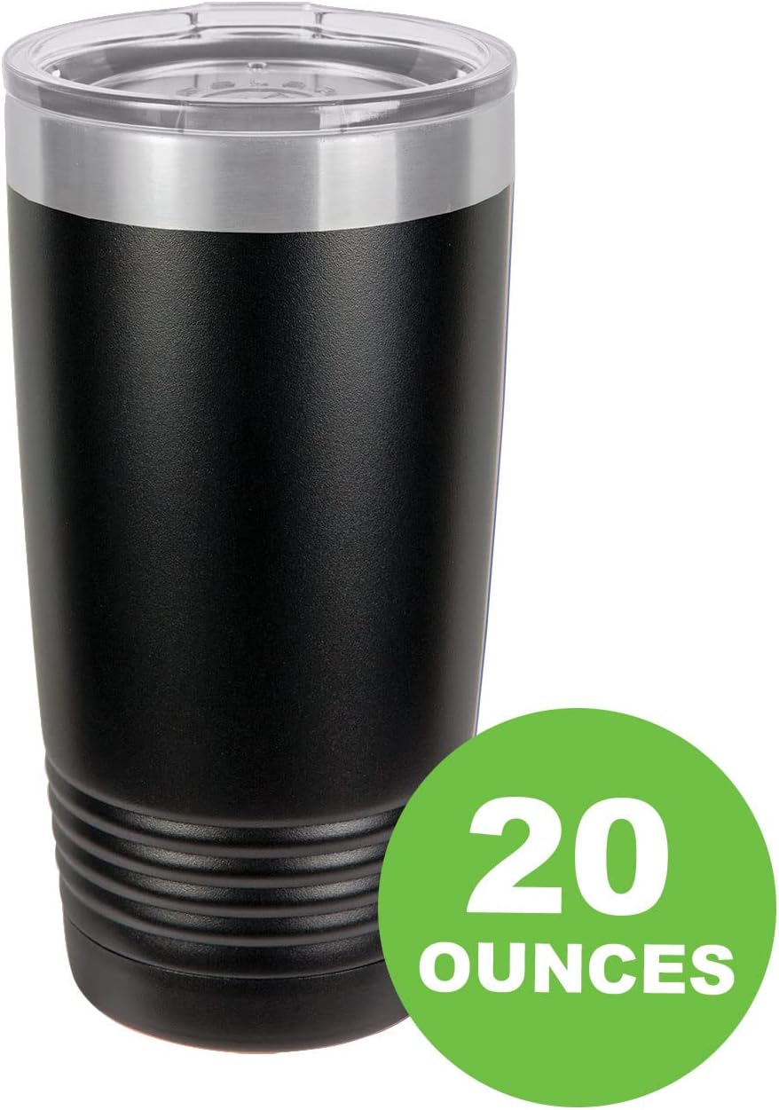 20-Ounce Vacuum Insulated Stainless Steel Tumbler Customized Double-Walled Laser Engraved Coffee Black Mug, Soccer Coach, Personalized