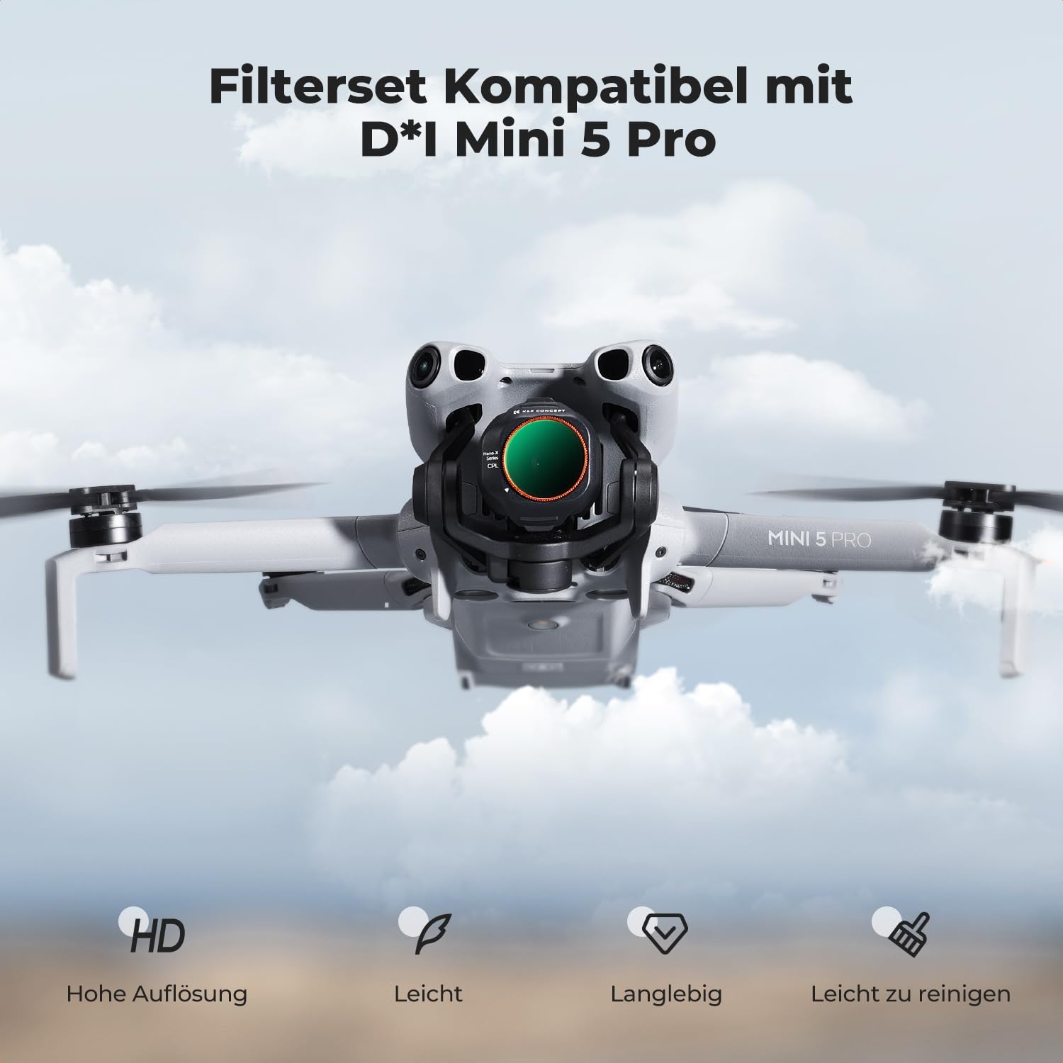 K&F CONCEPT Mini 5 Pro Bright Day ND/PL,CPL Filter,6 Stück CPL, ND4&PL,ND8&PL,ND16&PL,ND32&PL,ND64&PL Filter Kompatibel mit DJI Mini 5 Pro