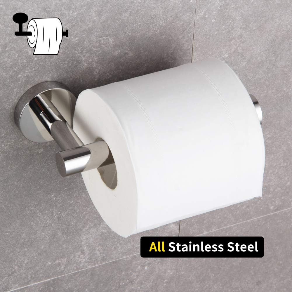 Exсluѕіvе Dіѕсоunt 50% Prісе GERZWY 4-Piece Bathroom Accessory Set SUS 304 Stainless Steel Double Towel Bar Toilet Paper Holder Towel Ring Robe Hook Wall Mount, Polished Finish