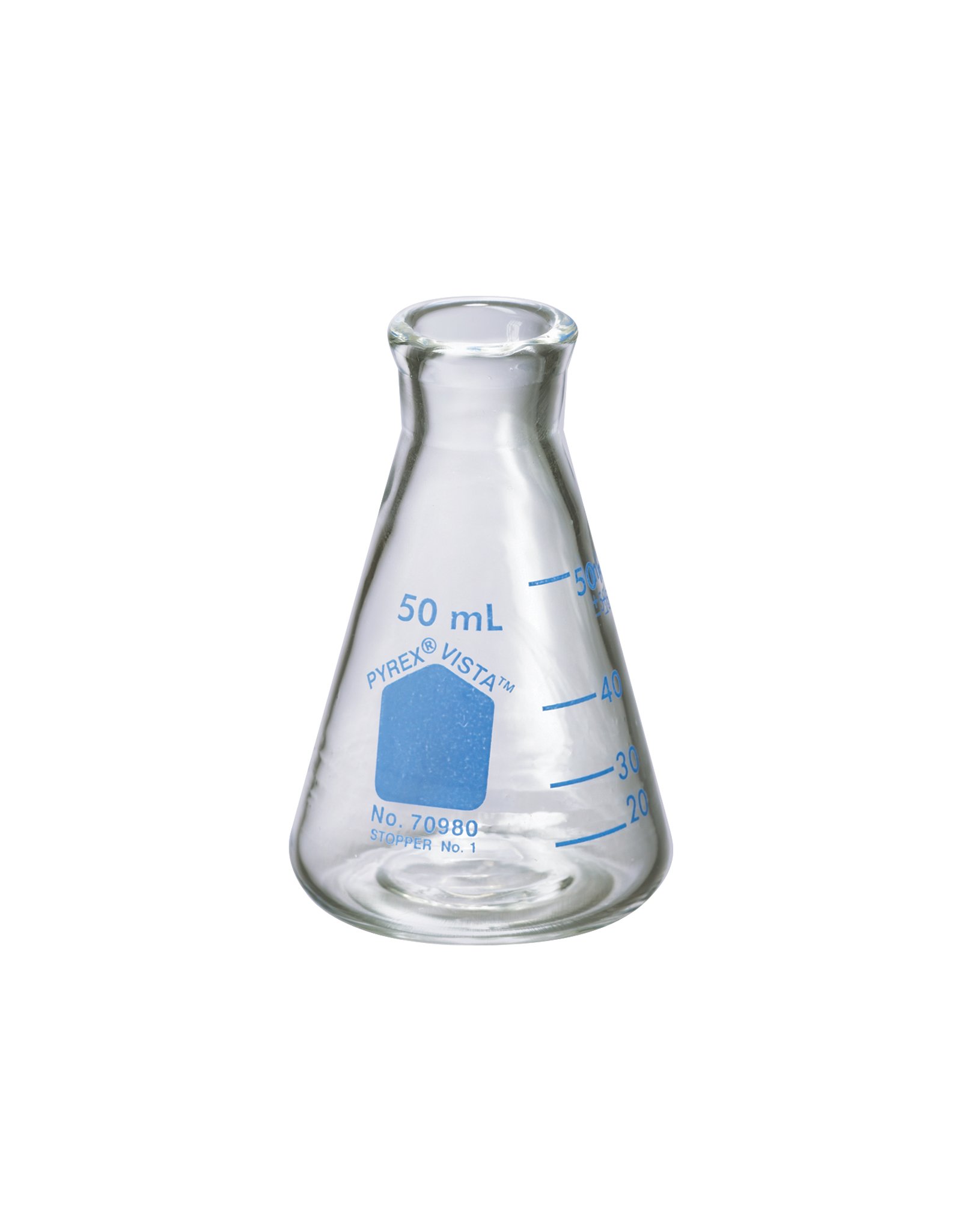 Corning Pyrex vista cristal de borosilicato de boca estrecha matraces Erlenmeyer con Heavy Duty borde
