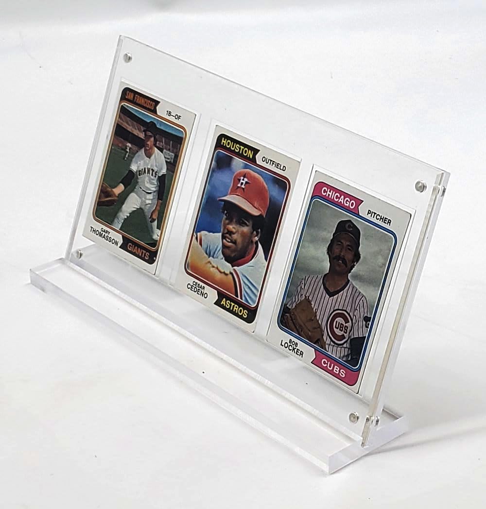Thick Acrylic Baseball Football Trading Card Holder Magnetic Protectors Super Clear Display (3 Card (1 Pack))