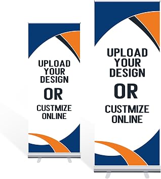 24 x 63 Inch Retractable Banner Customizable with Stand, HD Printing Retractable Banner and Signs for Business, Advertising, Stores,Trade Show, Birthday Party