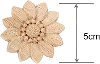 Vista 2 de MUXSAM Paquete de 10 calcomanías redondas de madera tallada sin pintar para decoración de cofres del hogar, gabinete, puerta, muebles (2.0 in)