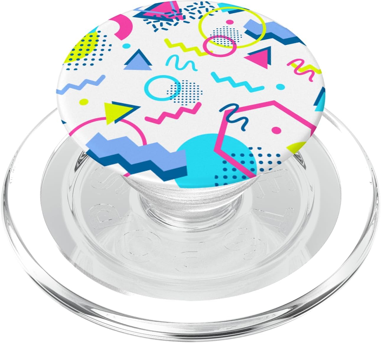 Retro 80s and 90s Geometric Shapes Pattern PopSockets Grip and Stand for Phones and Tablets PopSockets MagSafe PopGrip for iPhone