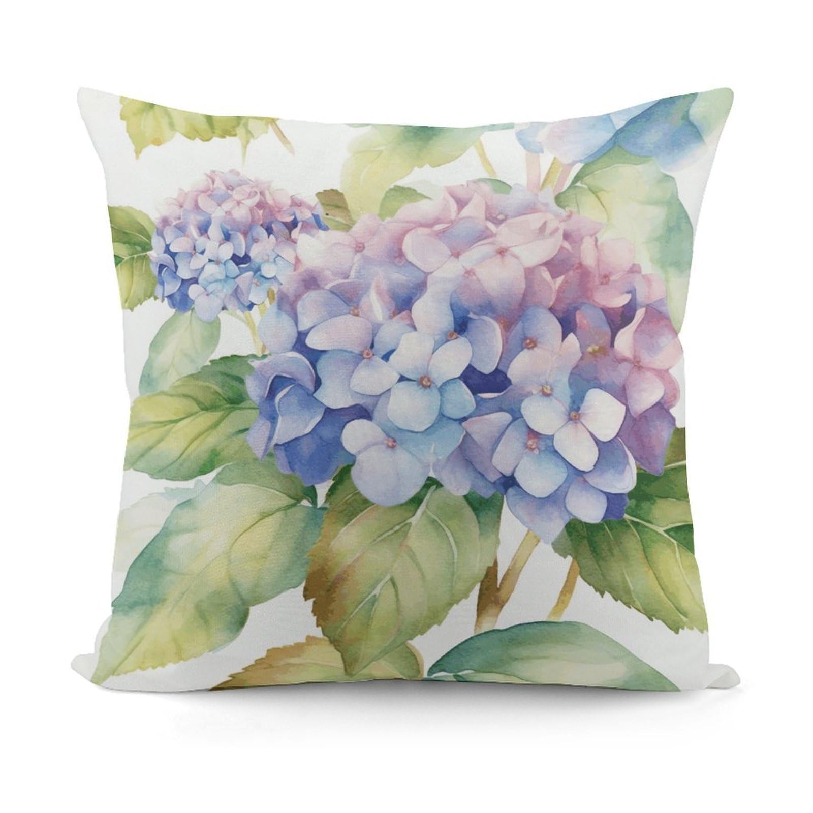 VstaDank Hydrangea Watercolor Throw Pillow Cover Soft Square Cushion Cover Art Artwork Pillow Covers Mordern Couch Pillow Covers Decorative Cushion Case for Chair Couch Bedroom Living Room