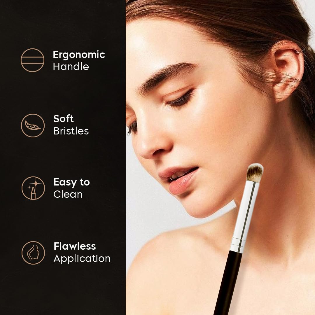 Gleva Mini Angled Under Eye Concealer Makeup Brush, Contour Brush Perfect for Blending Liquid, Nose Contour Brush, Cream or Flawless Powder Cosmetics Brush (Concealer Brush) 2