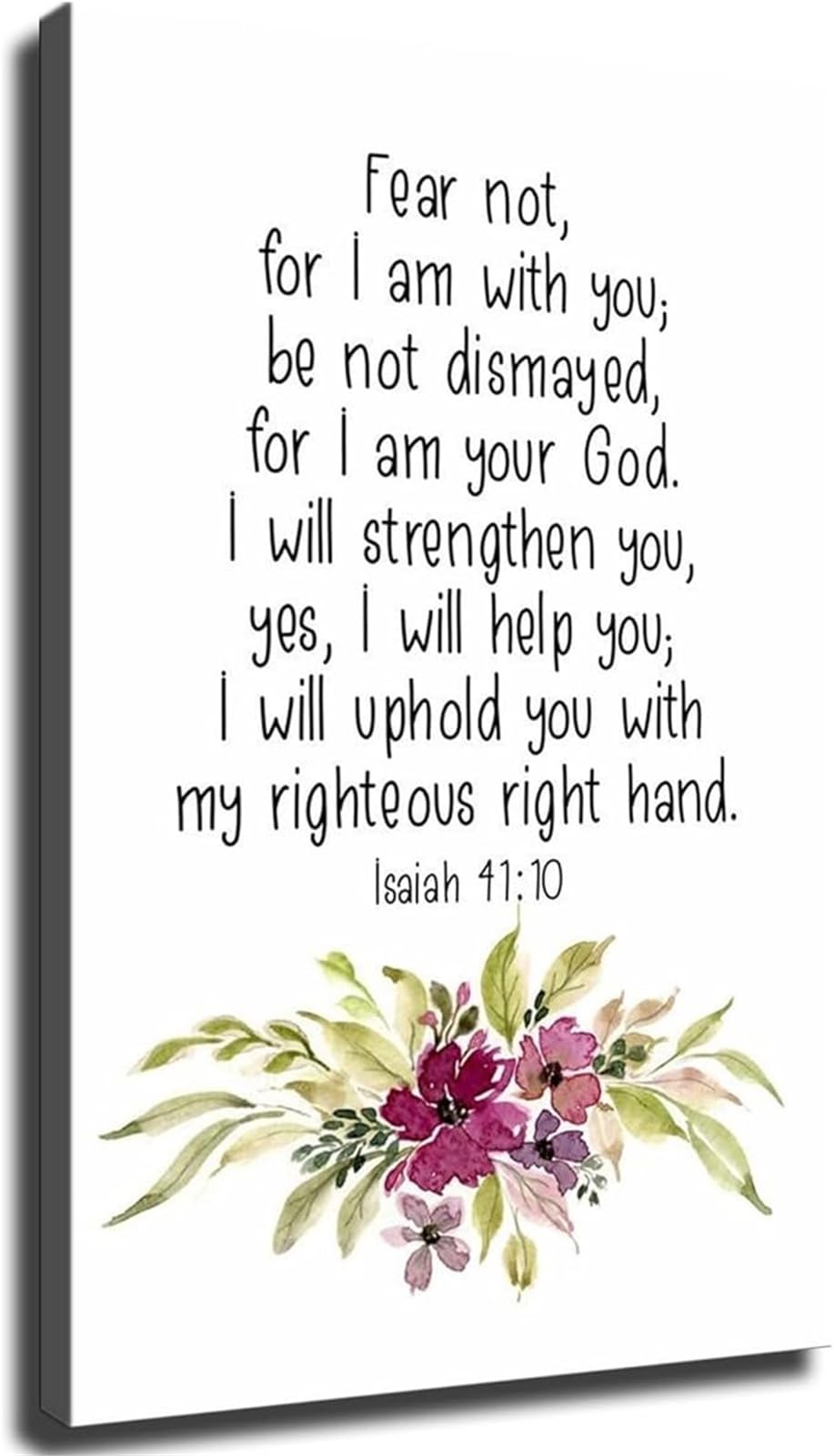 Reiuafwygv Framed Fear Not For I Am With You Isaiah 41 10 Bible Verse Poster Inspirational Room Decor
