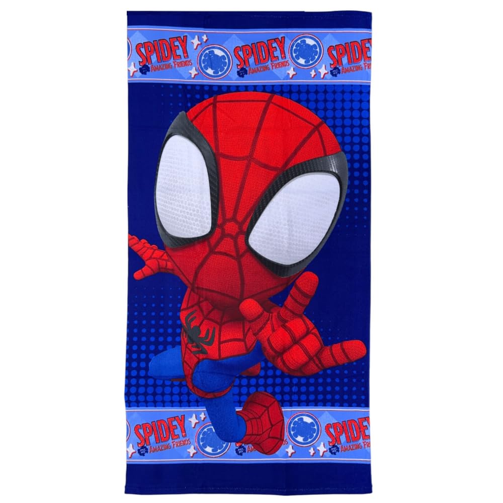 CARTOON Spidey Marvel Beach Towel Microfibre Polyester Kids 245gsm Size 70x140cm Beach Pool
