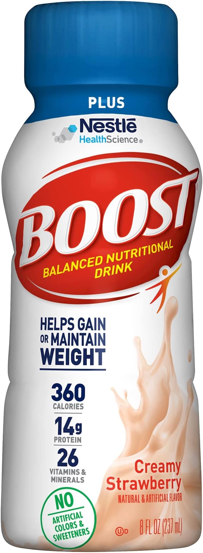 BOOST Plus Nutritional Drink, Creamy Strawberry, 8 Fl Oz (Pack of 24)