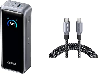 Anker Prime Power Bank & USB C to USB C Cable Bundle