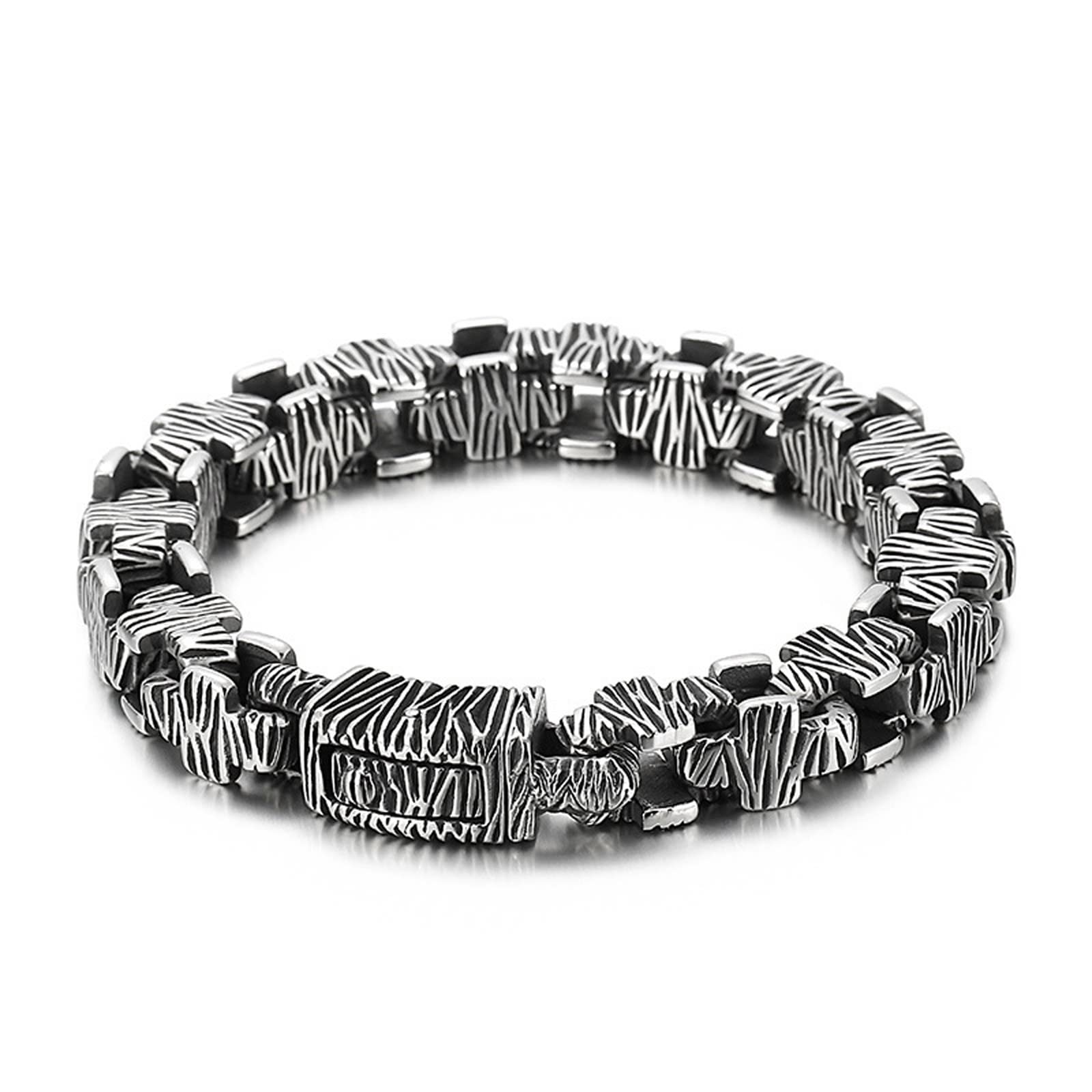 Męska bransoletka ze stali nierdzewnej, z krzyżem, ze wzorem 3D, pomysł na prezent dla mężczyzn, długość 22,5 cm, szerokość 10 mm, czarna