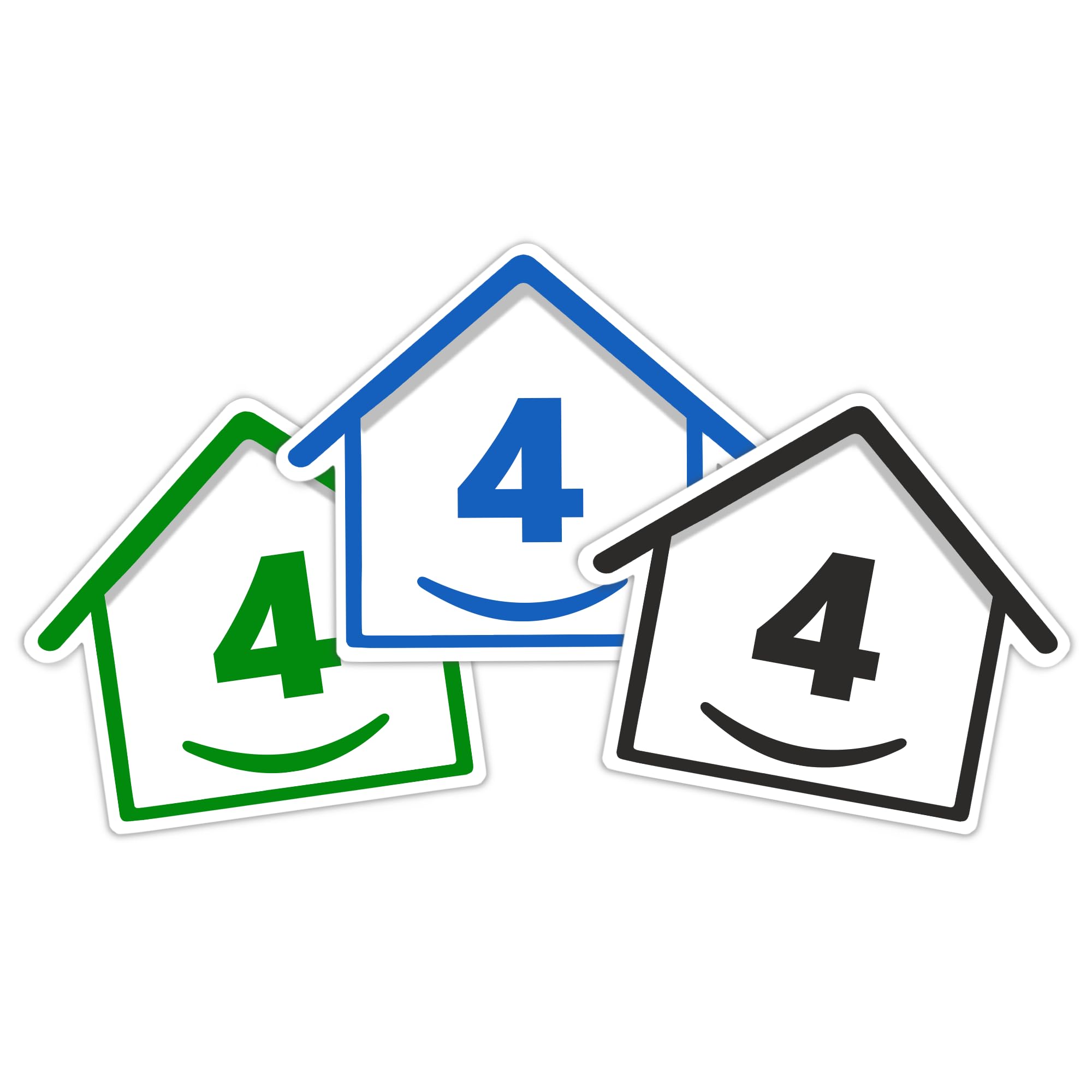 3 x Bin Numbers for Wheelie Bins, 1-99, 15cm ‘Happy House’ Colour Design Dustbin Stickers, Easy Application Stick On Number Stickers - Weatherproof Self Adhesive Vinyl – Blue, Black and Green (14) — view 47