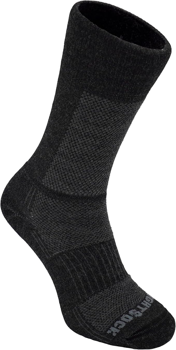 Wrightsock Merino CoolMesh II Crew Anti Blister Socks – Merino Wool Hiking Socks for Men & Women – Moisture Wicking, Breathable & Cooling Sock – Double Layer Blister Sock – Made in USA