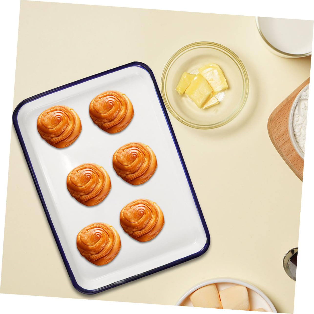 Teglia da Forno Smaltata Antiaderente Resistente Alte Temperature Contenitore Multifunzionale per Pane e Frutta Vassoio da Cucina Sicuro e Facile da Pulire