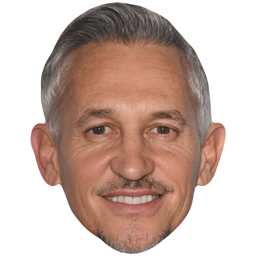Gary Lineker (Smile) Celebrity Mask, Flat Card Face, Fancy Dress Mask