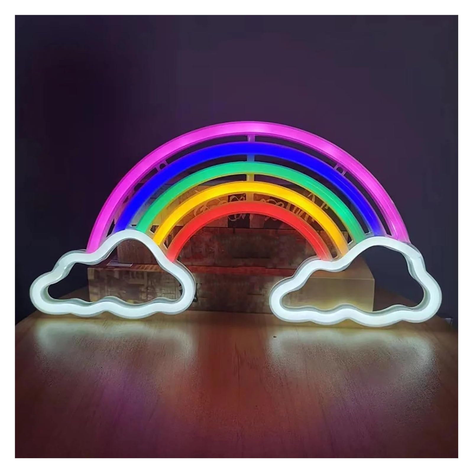 Generico Segno di luce al neon Per arcobaleno nuvola per insegna al neon alimentata per cameretta dei bambini camera da letto soggiorno matrimonio